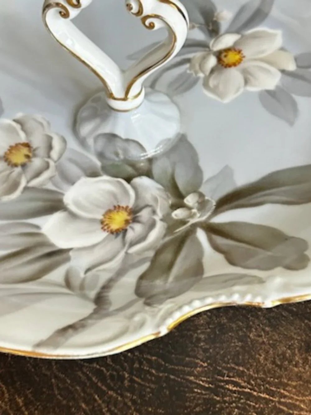 Vintage Noritake Cake Serving Plate Floral Transferware
